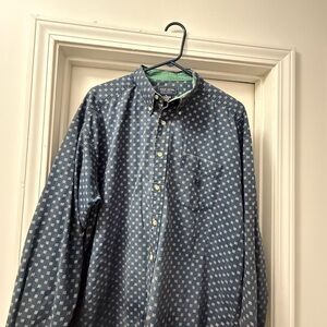 Duck Head Vintage Navy Patterned Men's Shirt XL